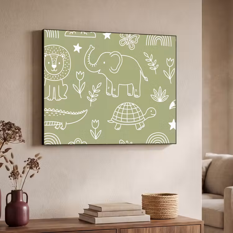 Art Frame - Dieren - Patroon - Illustratie - Natuur - Groen — 7