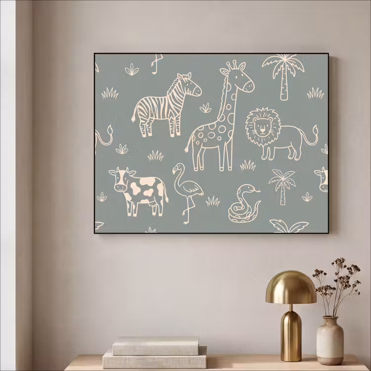 Art Frame - Dieren - Safari - Patroon - Illustratie - Groen — 5