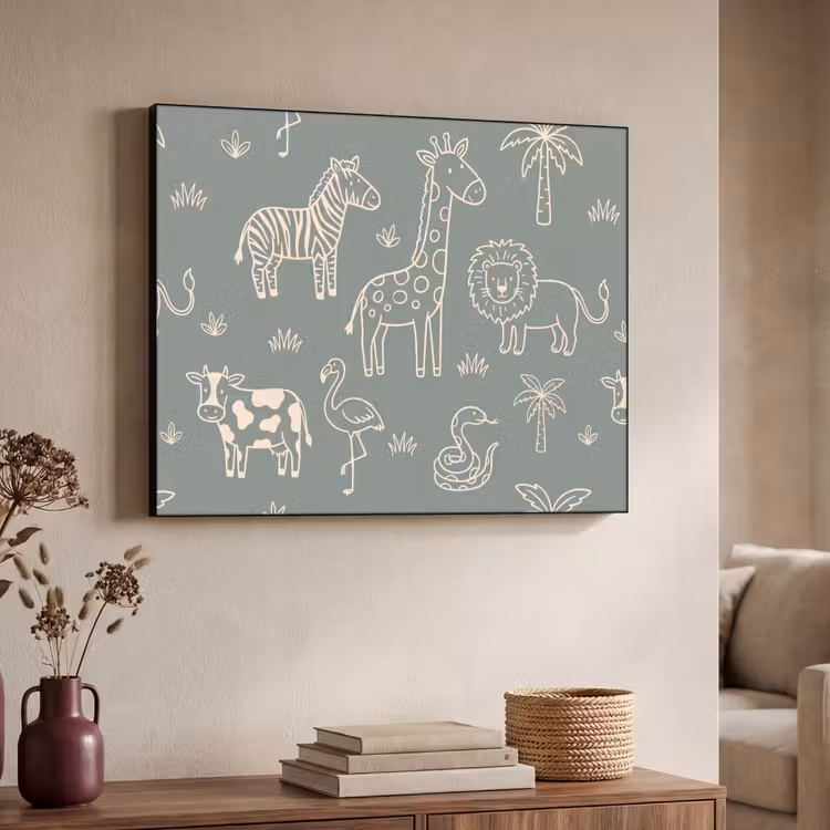 Art Frame - Dieren - Safari - Patroon - Illustratie - Groen — 7