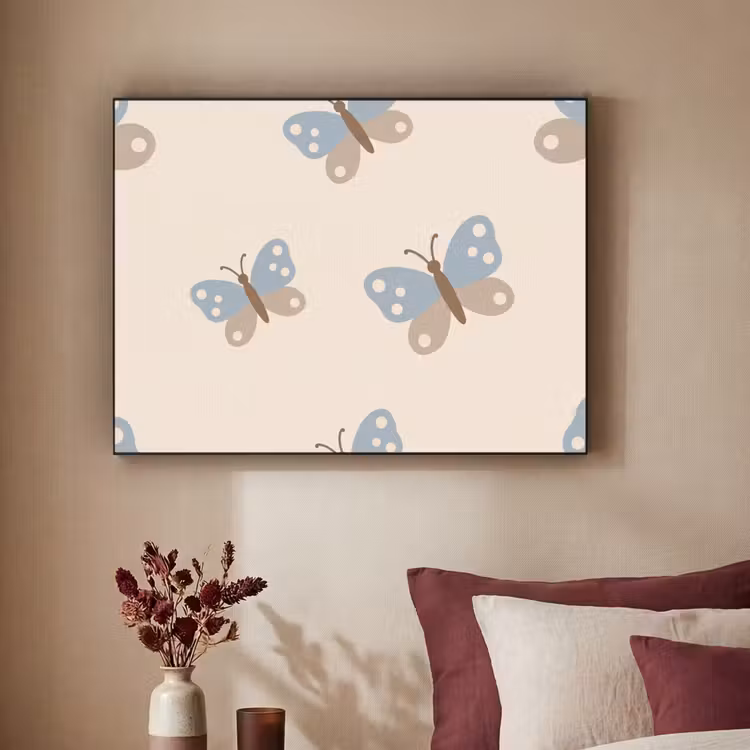 Art Frame - Insect - Vlinderpatroon - Abstract - Blauw - Beige — 3