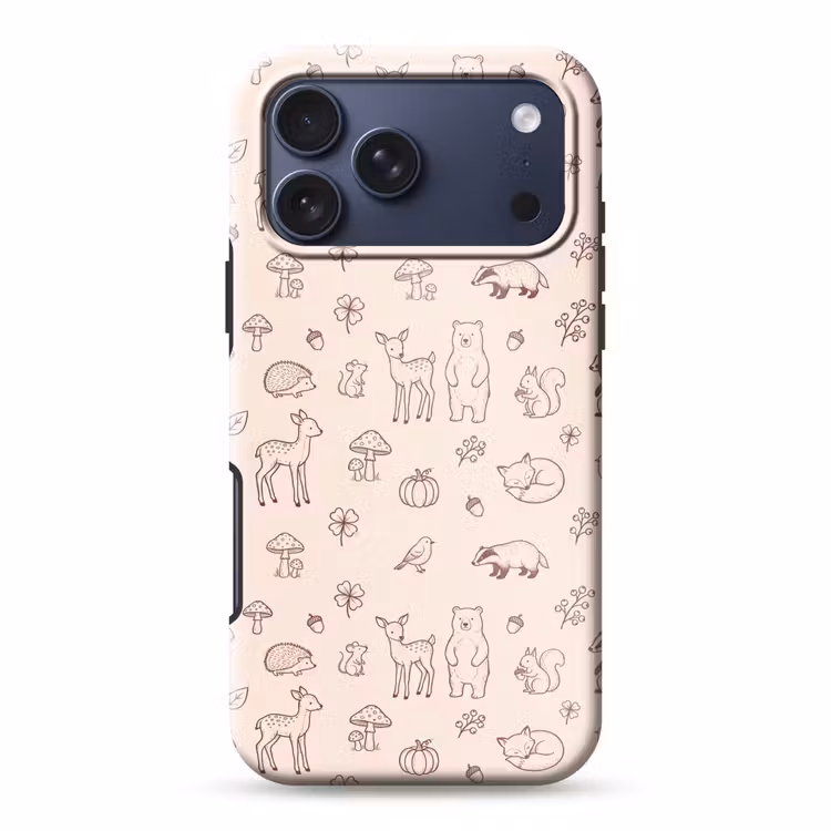 Telefoonhoesje Toughcase - Dieren - Bos - Natuur - Schets - Patroon — 1