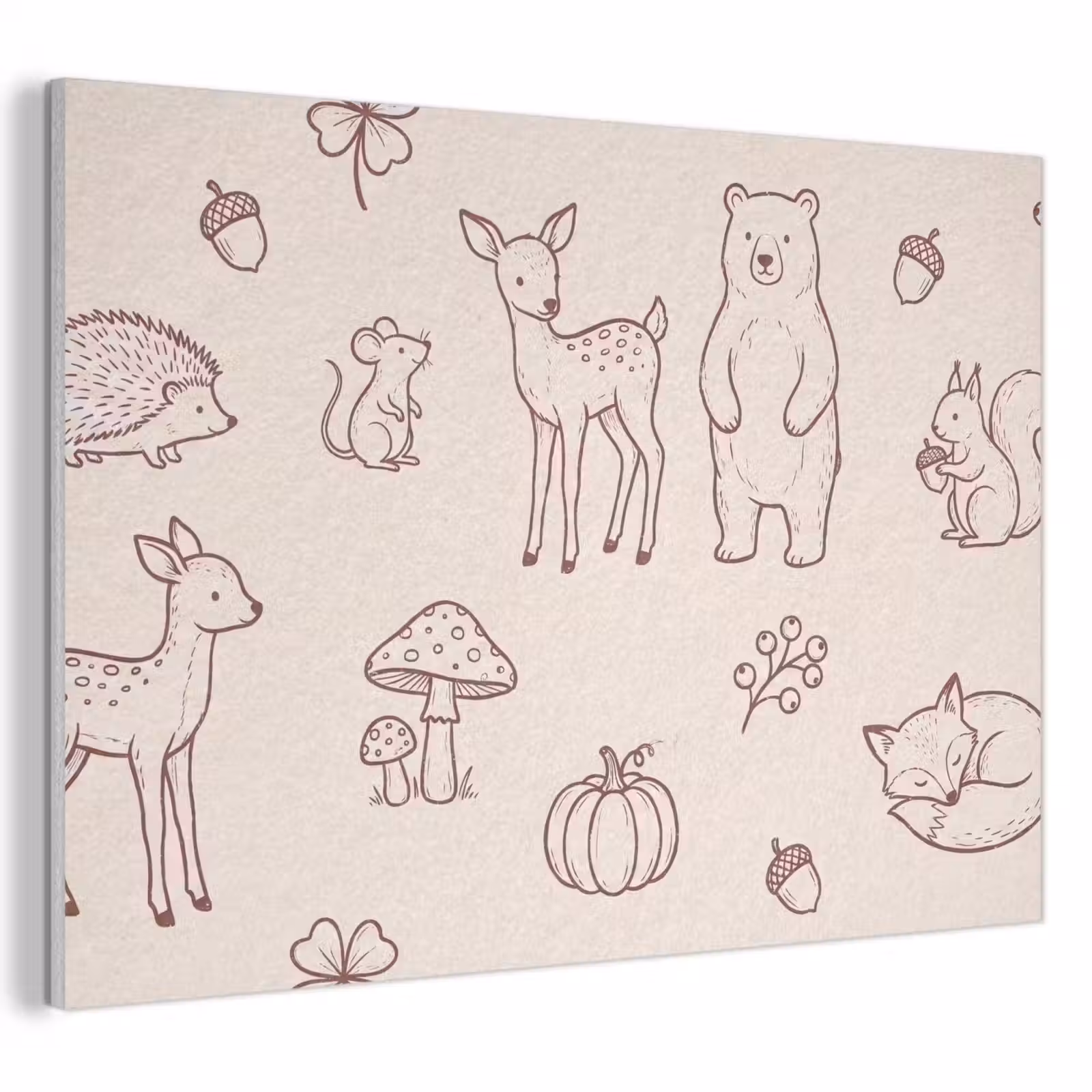 Akoestisch schilderij - Dieren - Bos - Natuur - Schets - Patroon — 1