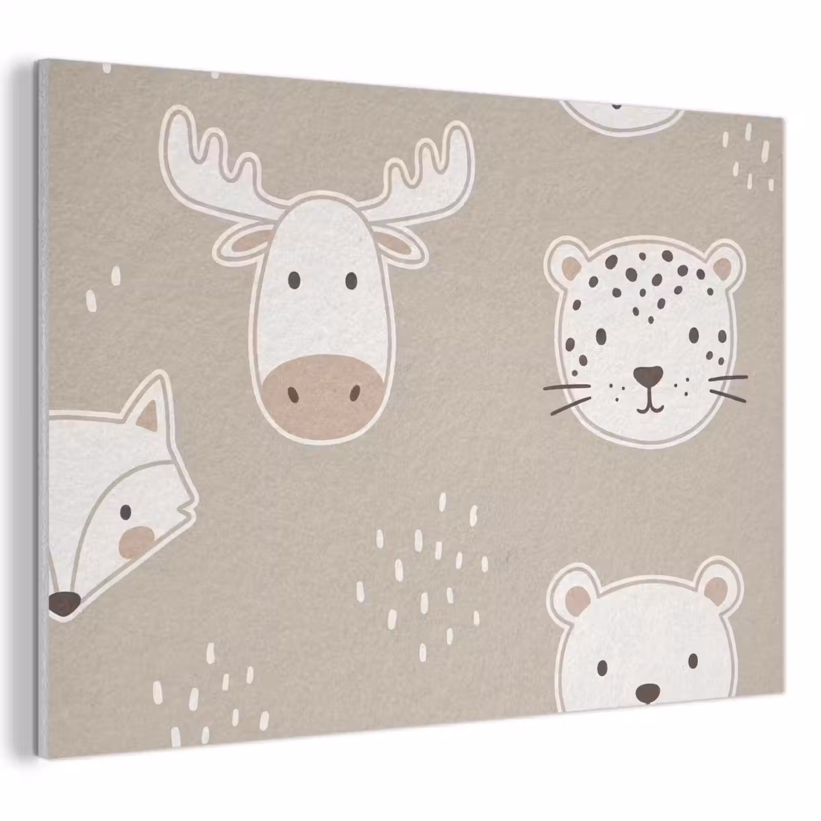 Akoestisch schilderij - Dieren - Patroon - Illustratie - Modern - Beige — 1