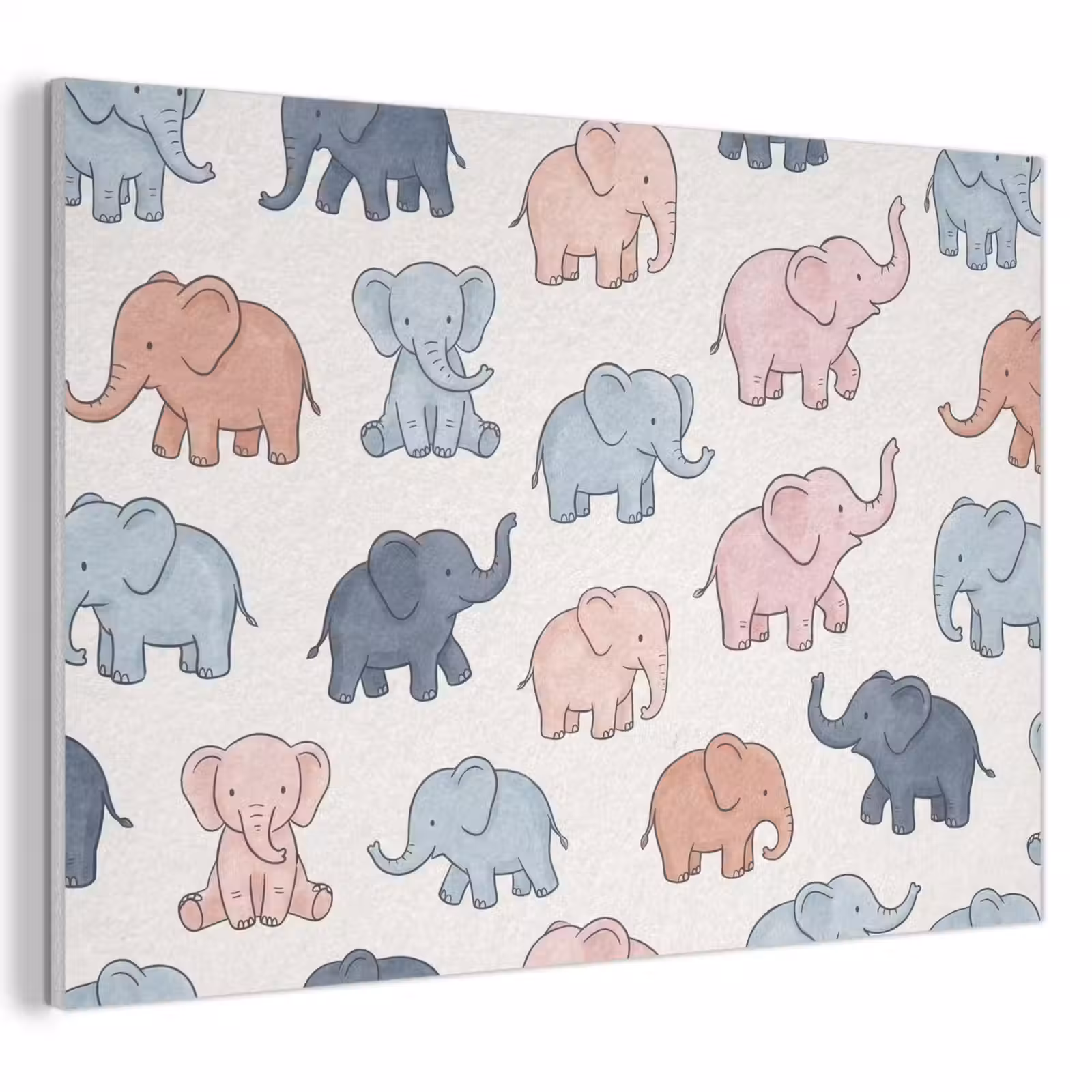 Akoestisch schilderij - Dieren - Patroon - Kinderkamer - Pastel - Speels — 1