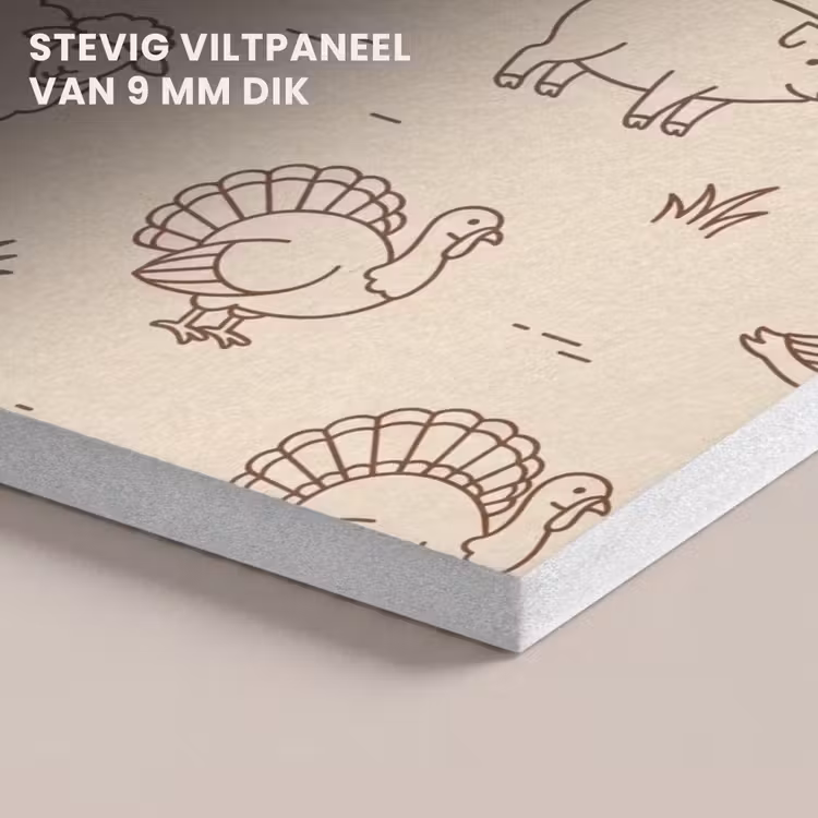 Akoestisch schilderij - Dieren - Patroon - Boerderij - Minimalistisch - Beige — 5