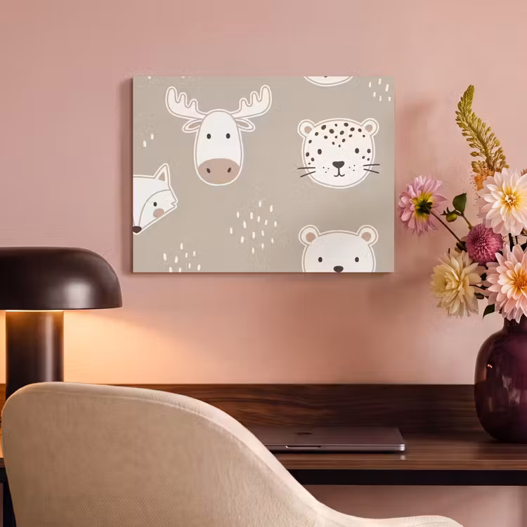 Akoestisch schilderij - Dieren - Patroon - Illustratie - Modern - Beige — 6
