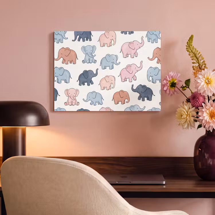 Akoestisch schilderij - Dieren - Patroon - Kinderkamer - Pastel - Speels — 6