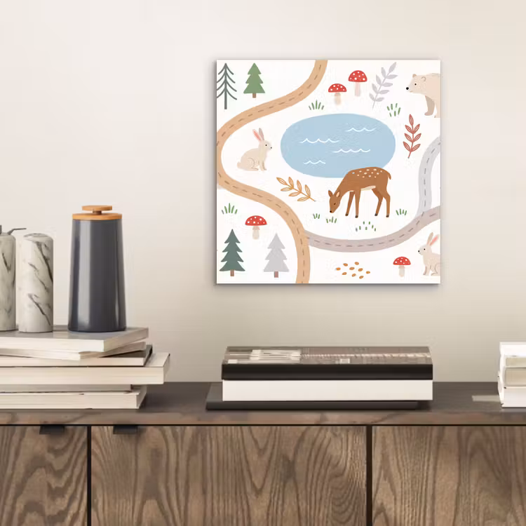 Aluminium schilderij - Dieren - Bos - Illustratie — 2