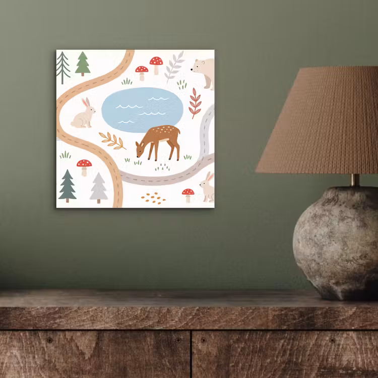 Aluminium schilderij - Dieren - Bos - Illustratie — 3