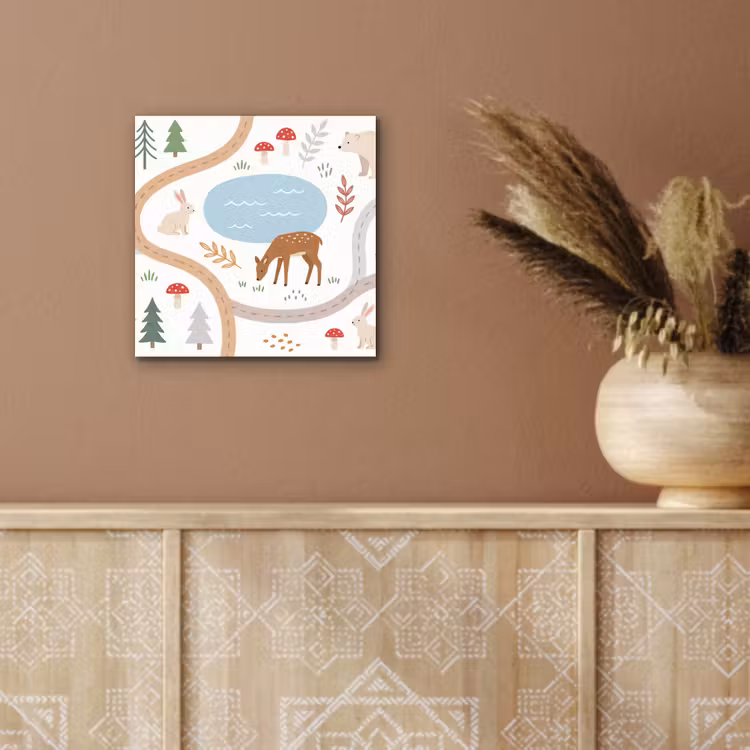 Aluminium schilderij - Dieren - Bos - Illustratie — 5