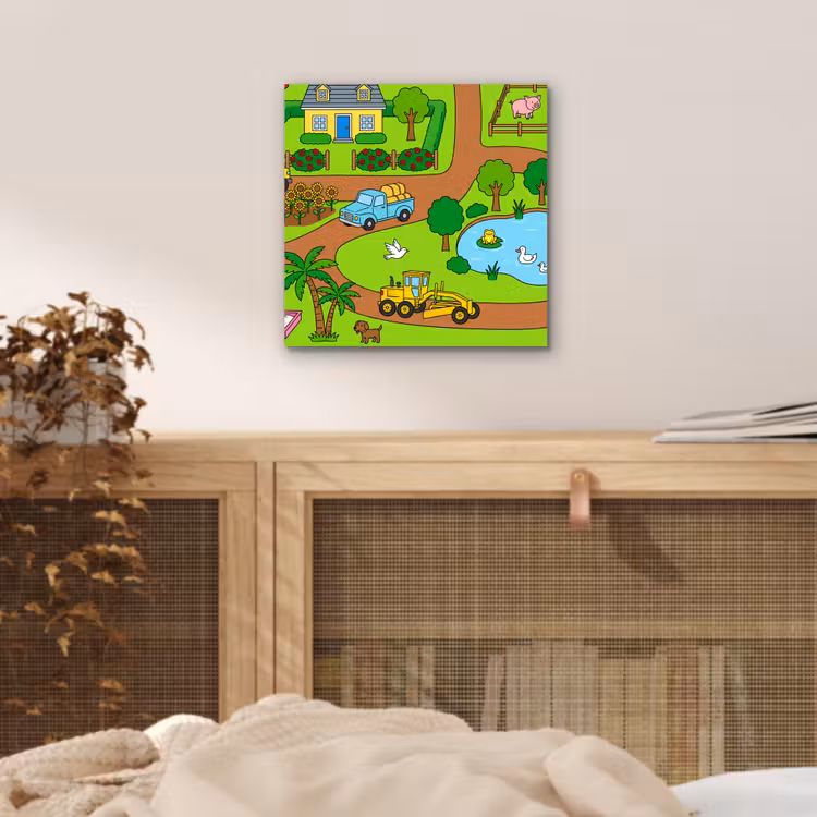 Aluminium schilderij - Platteland - Dieren - Cartoon — 4