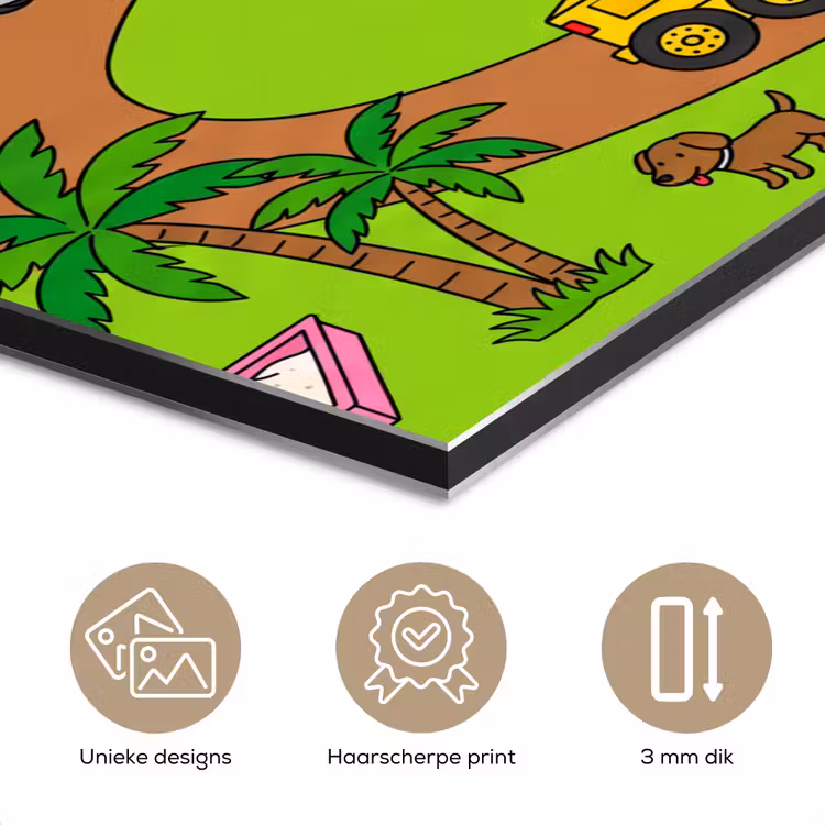 Aluminium schilderij - Platteland - Dieren - Cartoon — 7