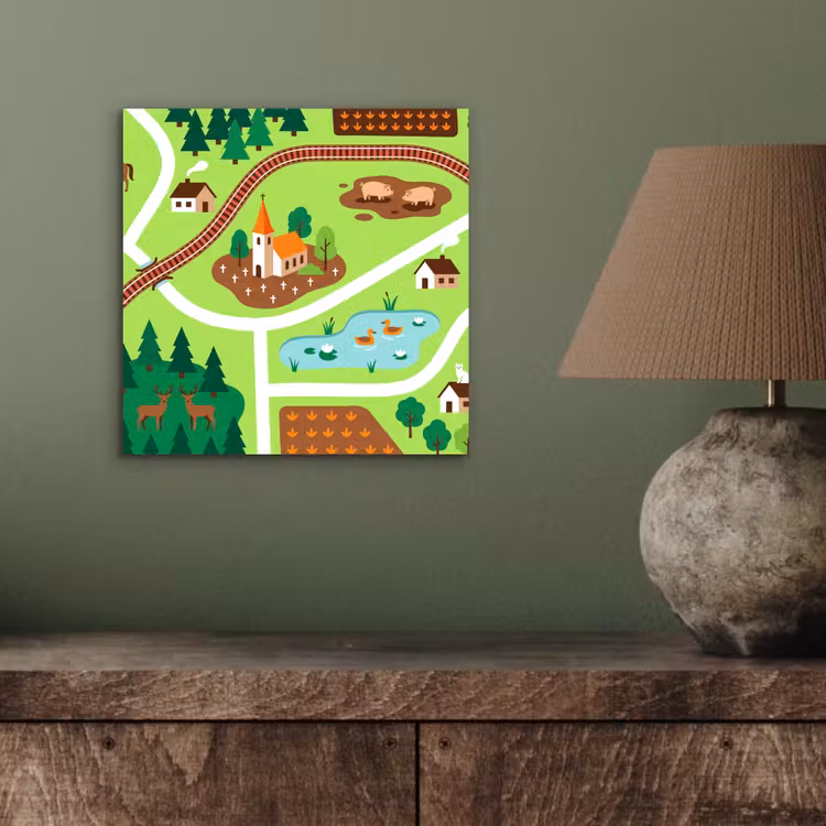 Aluminium schilderij - Platteland - Dieren - Illustratie — 3