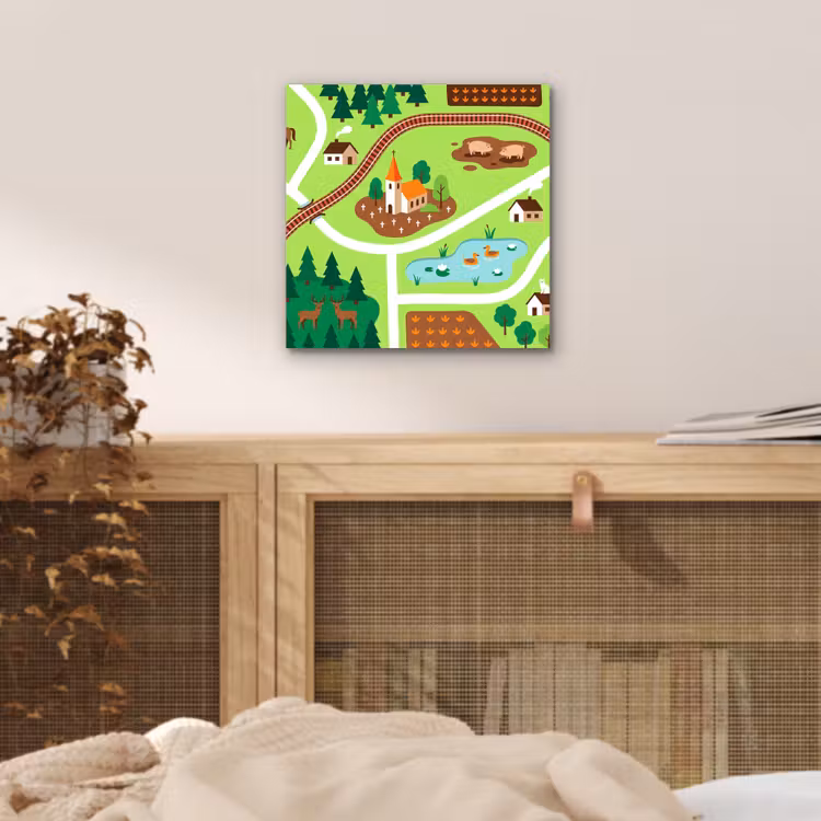 Aluminium schilderij - Platteland - Dieren - Illustratie — 4