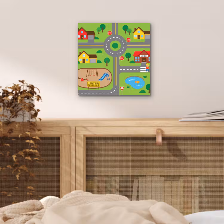 Aluminium schilderij - Stad - Wegen - Cartoon — 4