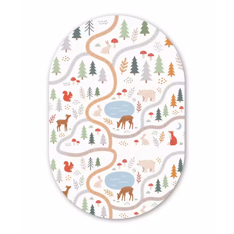 Muurovaal aluminium - Dieren - Bos - Illustratie — 1