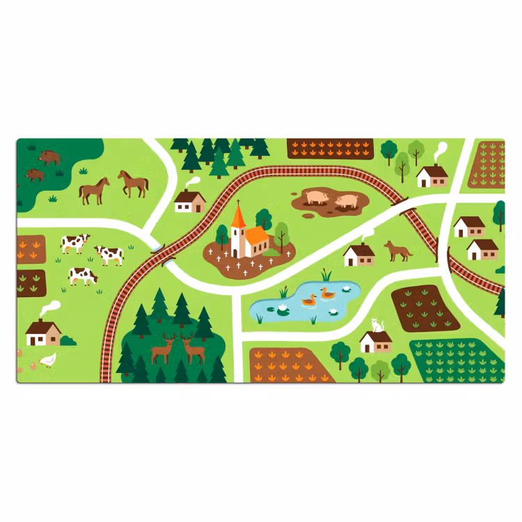 Bureau onderlegger - Platteland - Dieren - Illustratie — 2