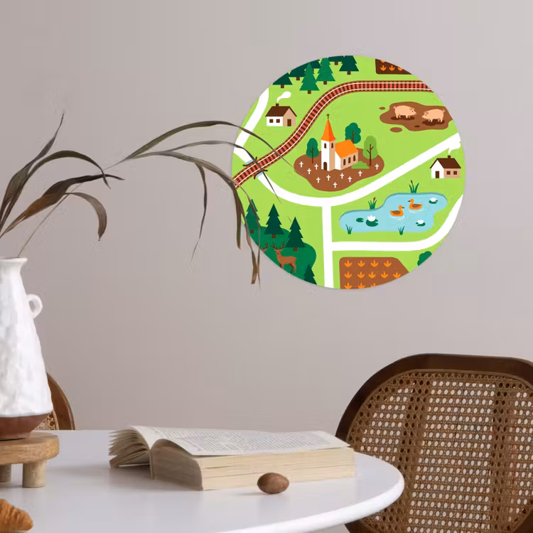 Behangcirkel - Platteland - Dieren - Illustratie — 4