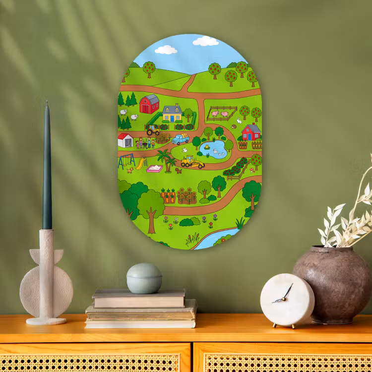 Muurovaal - Kunststof - Platteland - Dieren - Cartoon — 2