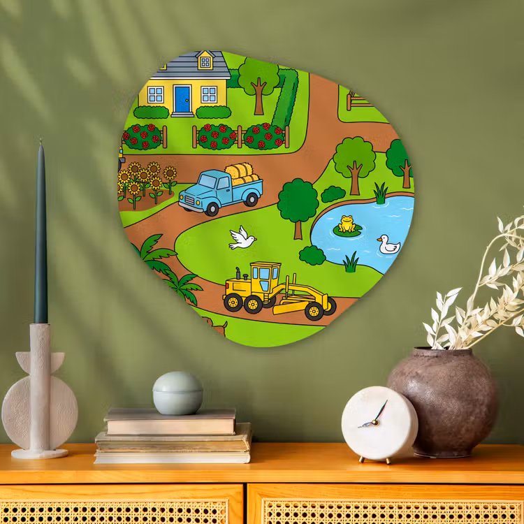Organisch schilderij - Glas - Platteland - Dieren - Cartoon — 2