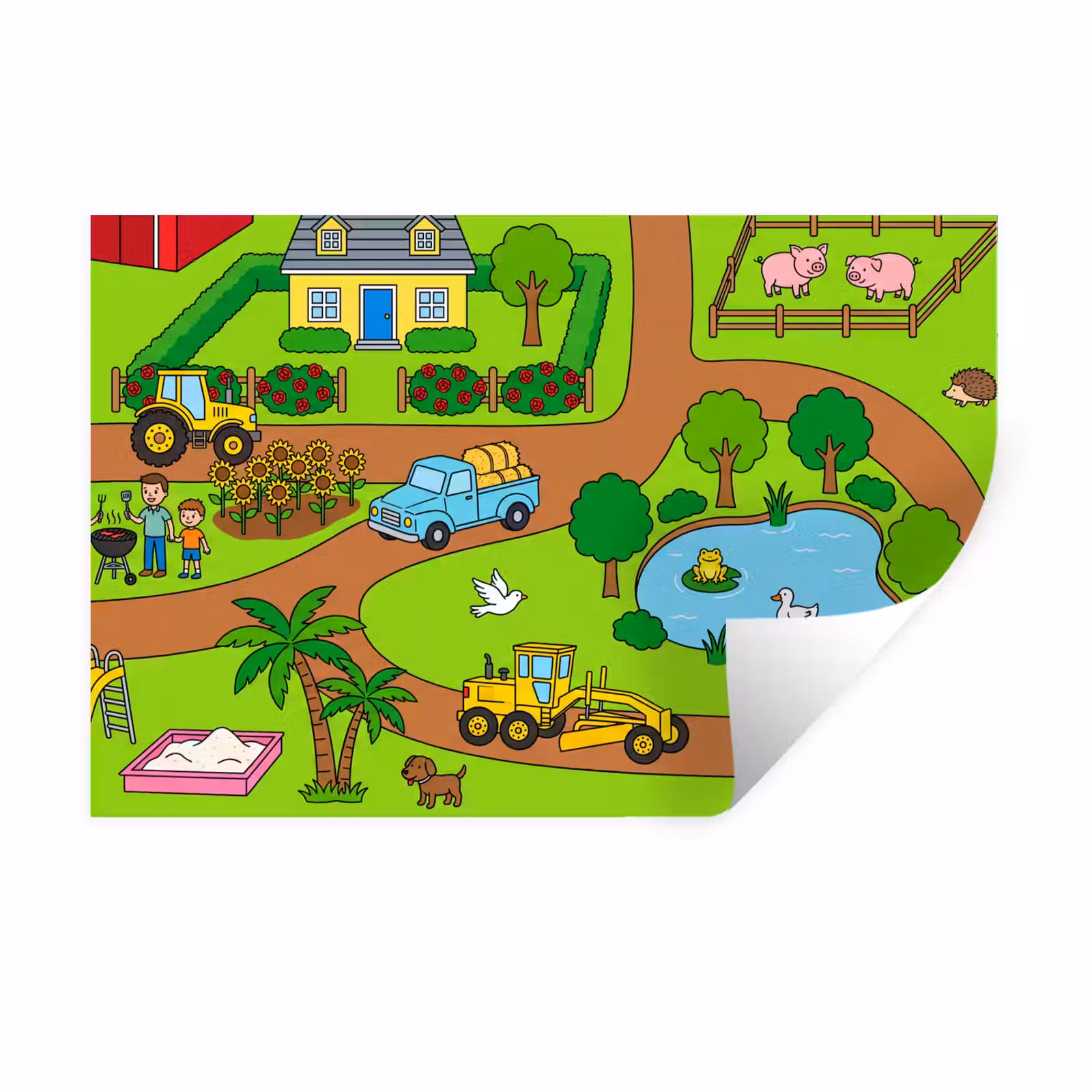 Muursticker - Platteland - Dieren - Cartoon — 1