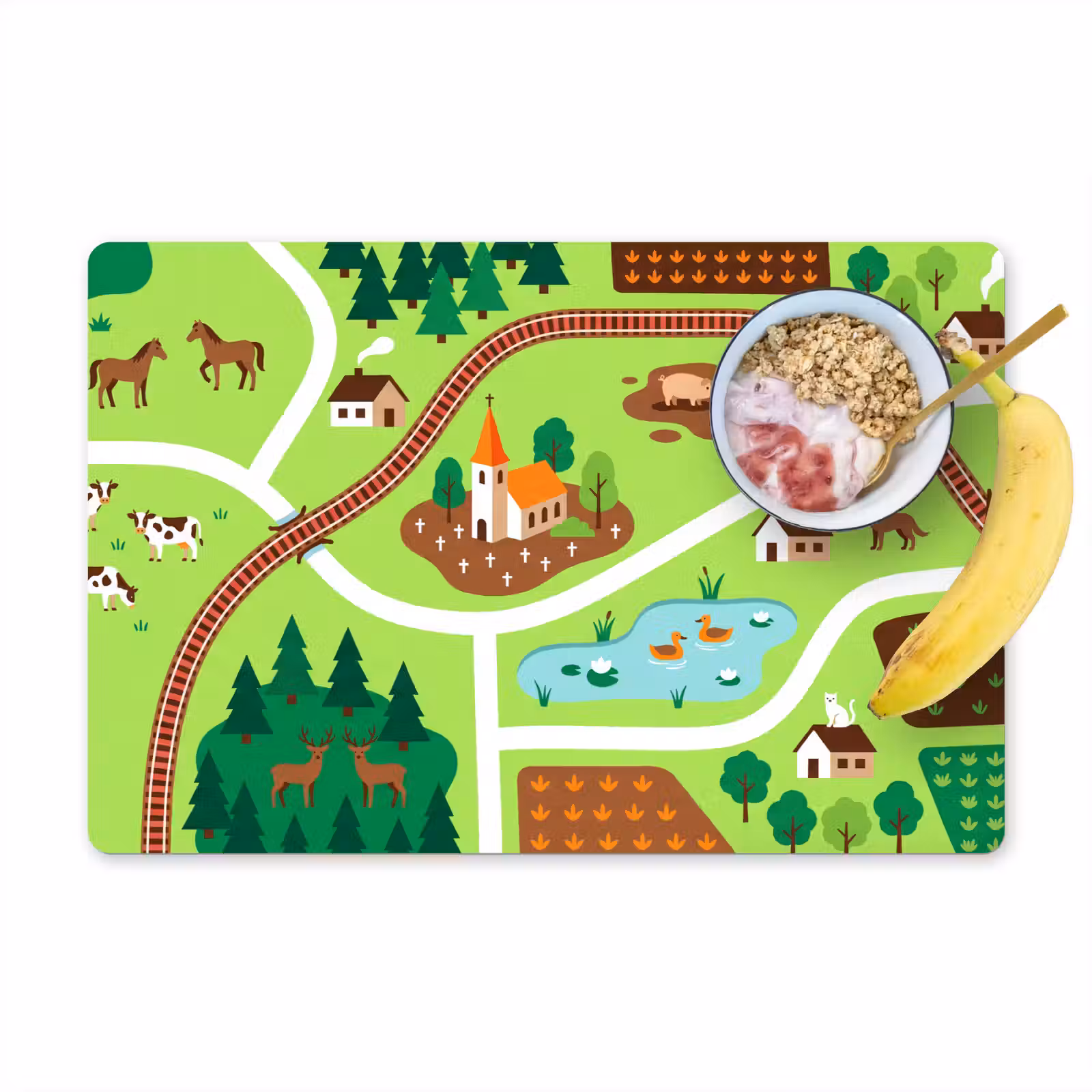 Placemat - 6 stuks - Platteland - Dieren - Illustratie — 1