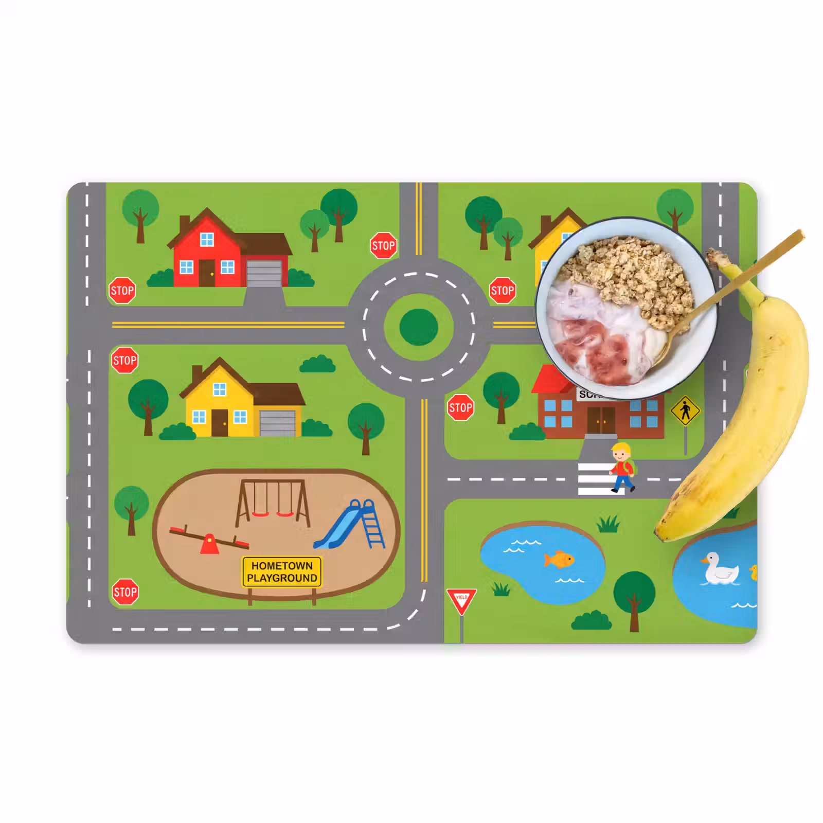 Placemat - 6 stuks - Stad - Wegen - Cartoon — 1