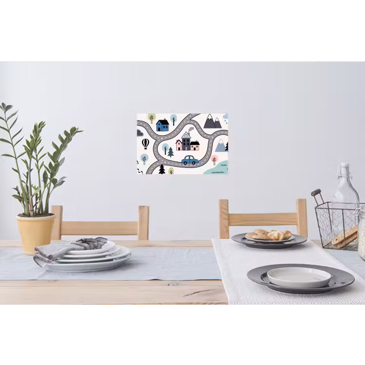 Muursticker - Kaart - Stad - Kindvriendelijk — 3
