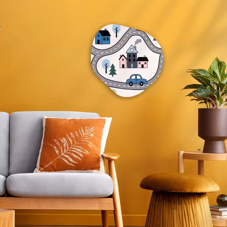 Organisch schilderij - Forex - Kaart - Stad - Kindvriendelijk — 3