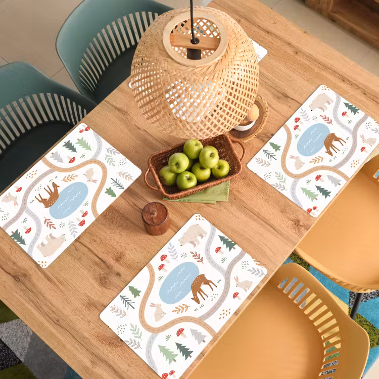 Placemat - 6 stuks - Dieren - Bos - Illustratie — 6