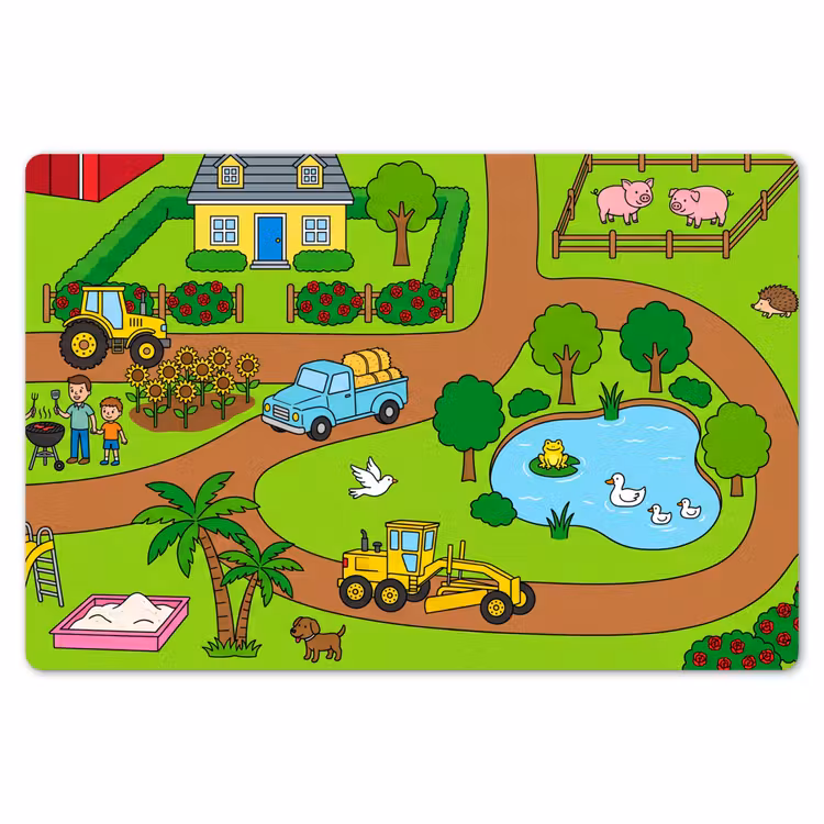 Placemat - 6 stuks - Platteland - Dieren - Cartoon — 7