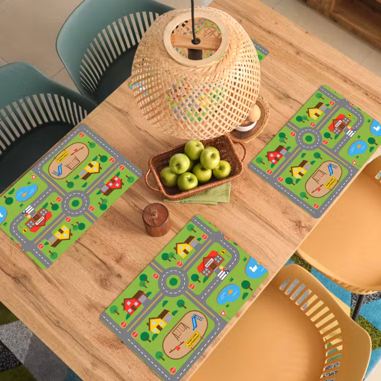 Placemat - 6 stuks - Stad - Wegen - Cartoon — 6