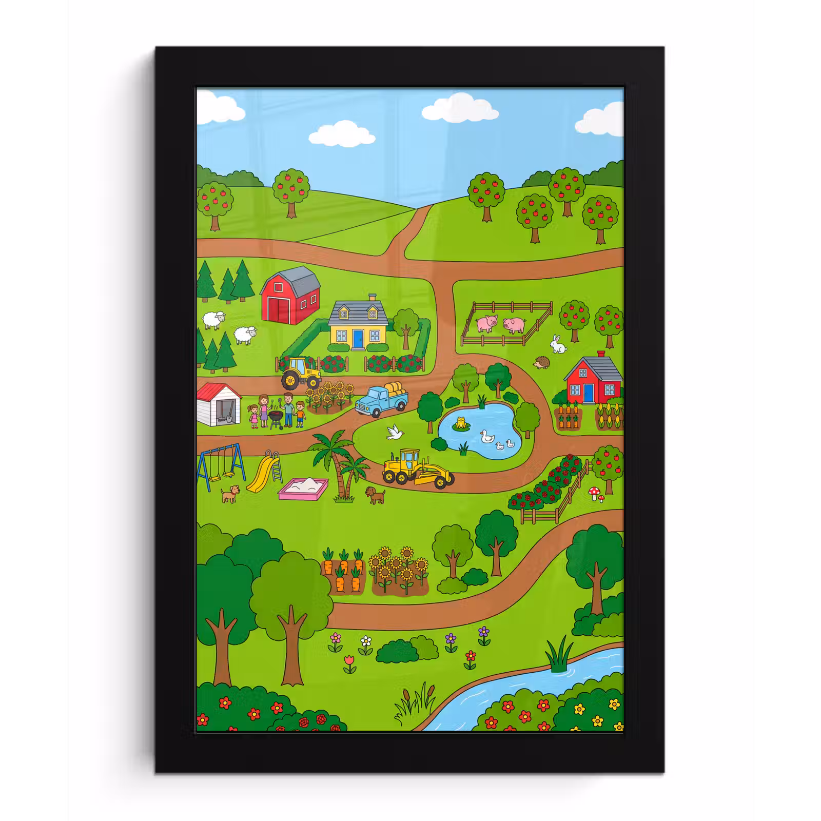 Poster met lijst - Platteland - Dieren - Cartoon — 1