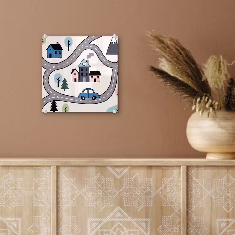 Glas schilderij - Kaart - Stad - Kindvriendelijk — 6