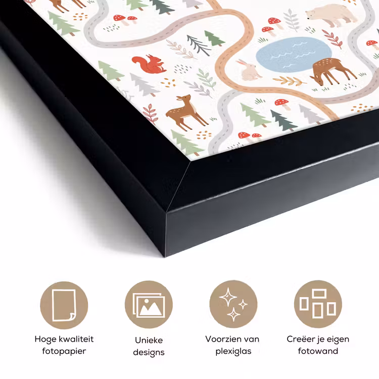 Poster met lijst - Dieren - Bos - Illustratie — 6