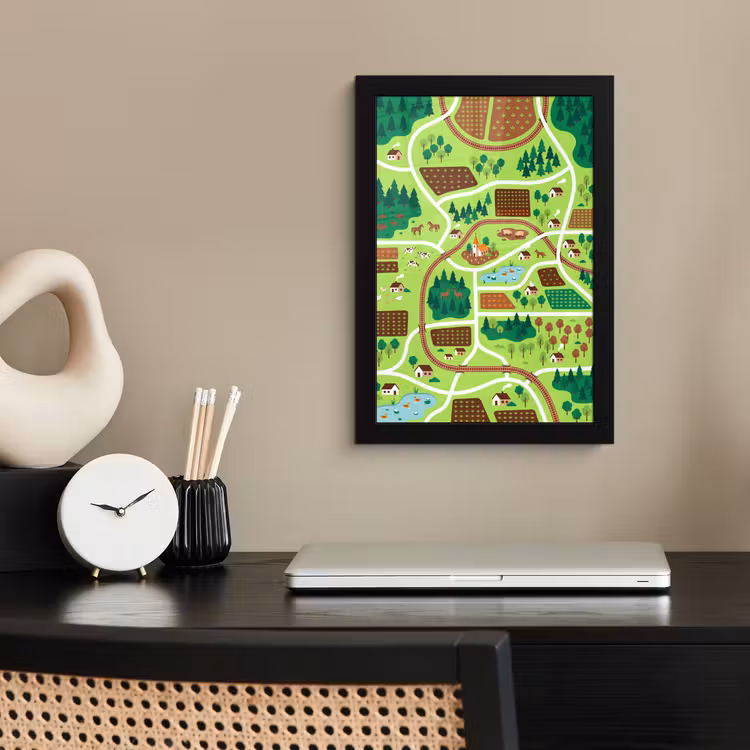 Poster met lijst - Platteland - Dieren - Illustratie — 2