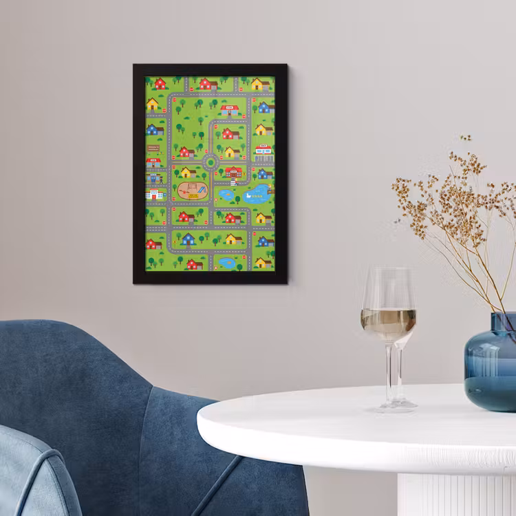 Poster met lijst - Stad - Wegen - Cartoon — 4