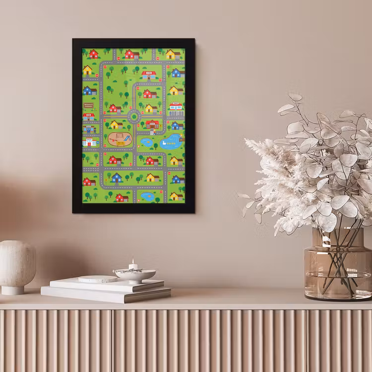 Poster met lijst - Stad - Wegen - Cartoon — 5