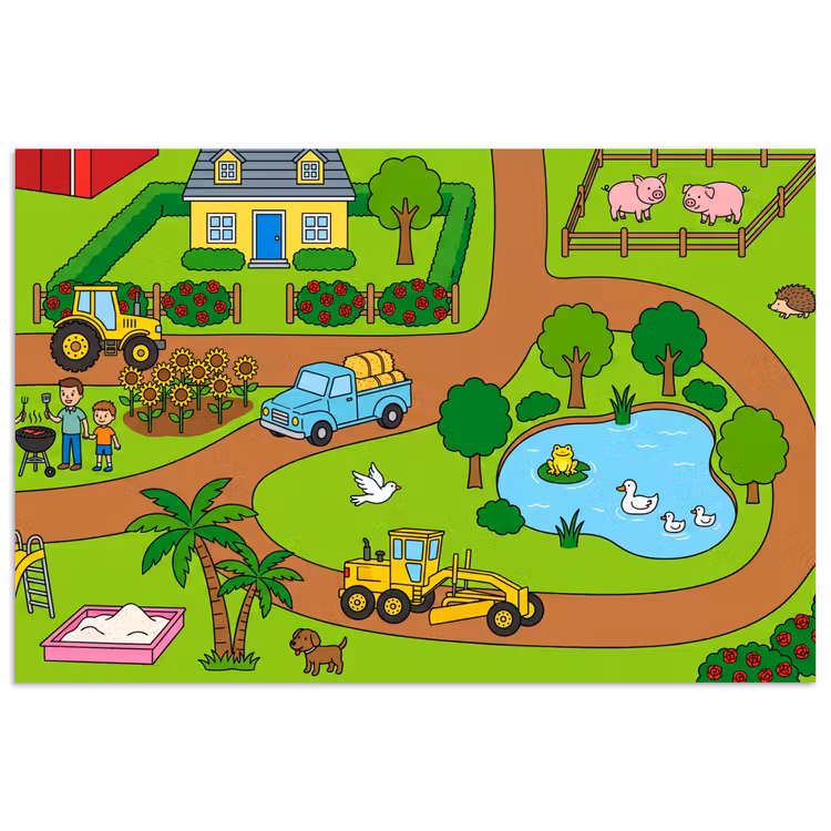 Poster - Platteland - Dieren - Cartoon — 1