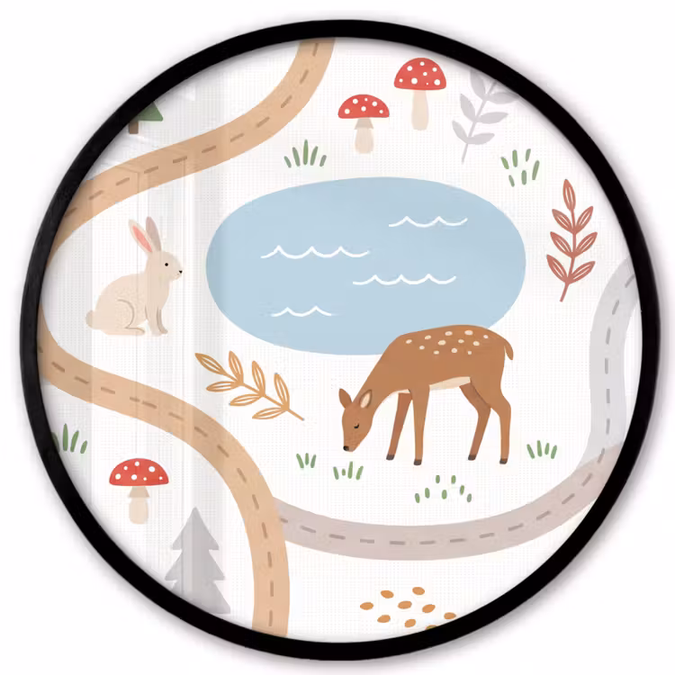 Ronde fotolijst - Dieren - Bos - Illustratie — 1