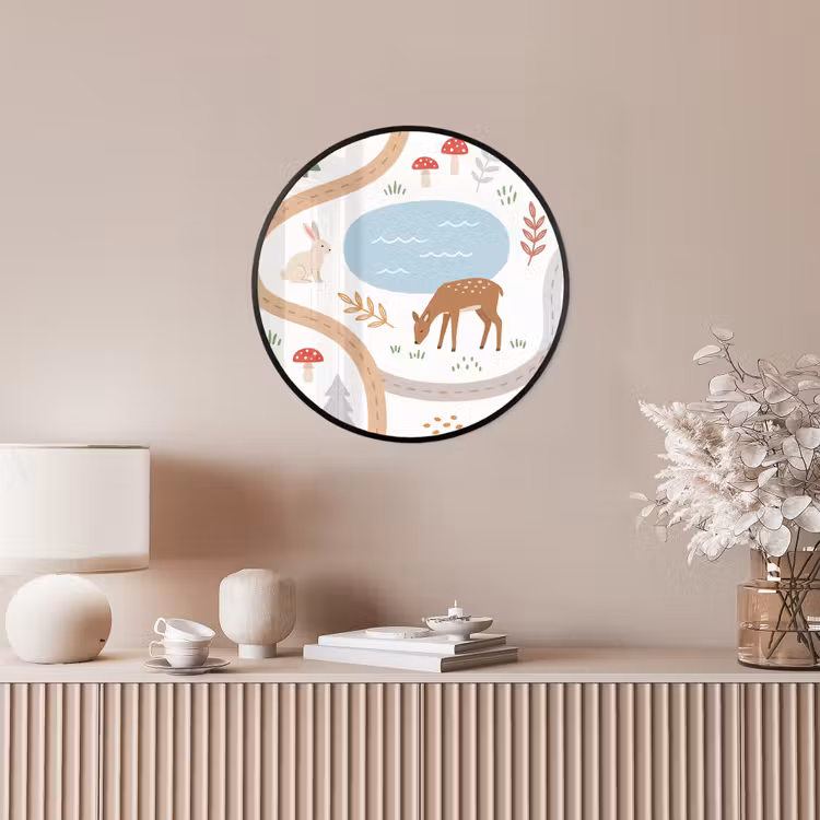 Ronde fotolijst - Dieren - Bos - Illustratie — 5