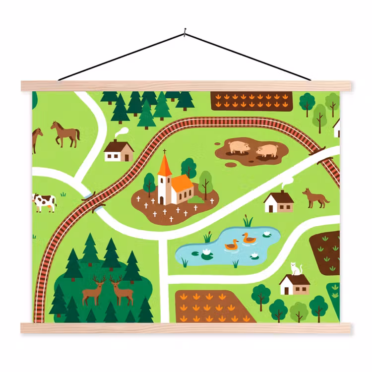 Schoolplaat - Platteland - Dieren - Illustratie — 1