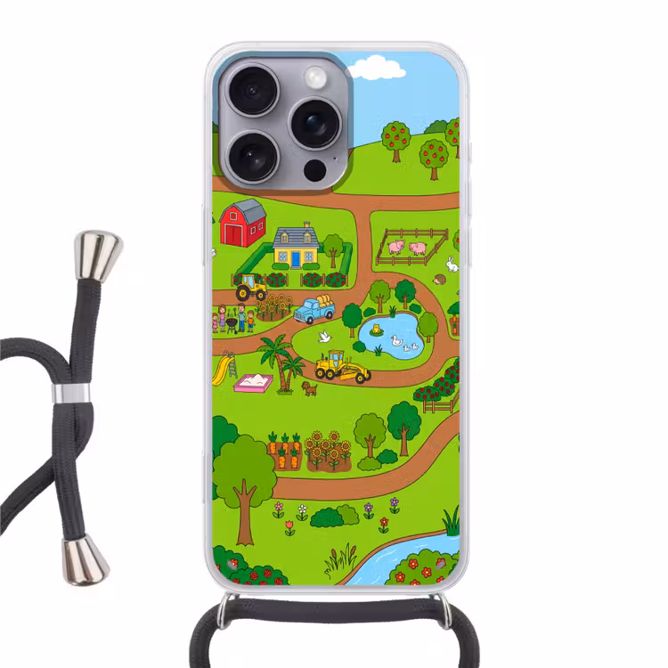 Telefoonhoesje met koord - Platteland - Dieren - Cartoon — 1