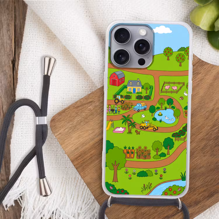 Telefoonhoesje met koord - Platteland - Dieren - Cartoon — 3