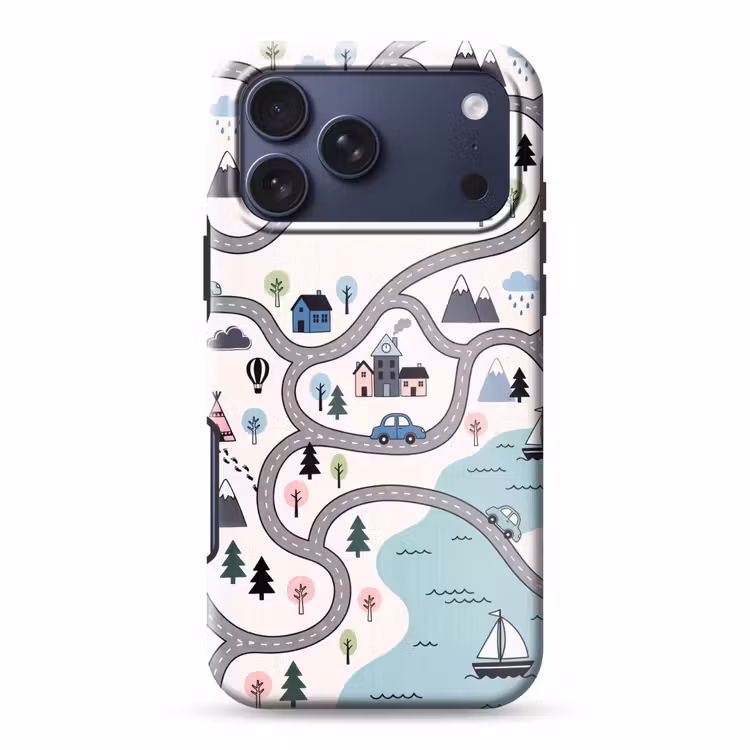 Telefoonhoesje Toughcase - Kaart - Stad - Kindvriendelijk — 1