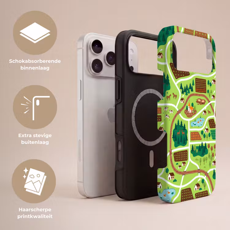 Telefoonhoesje Toughcase - Platteland - Dieren - Illustratie — 3