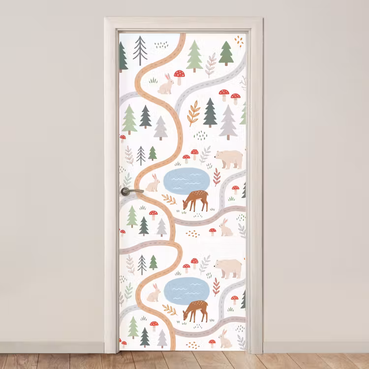 Deursticker - Dieren - Bos - Illustratie — 1