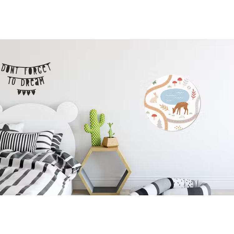 Wandcirkel - Aluminium - Dieren - Bos - Illustratie — 5
