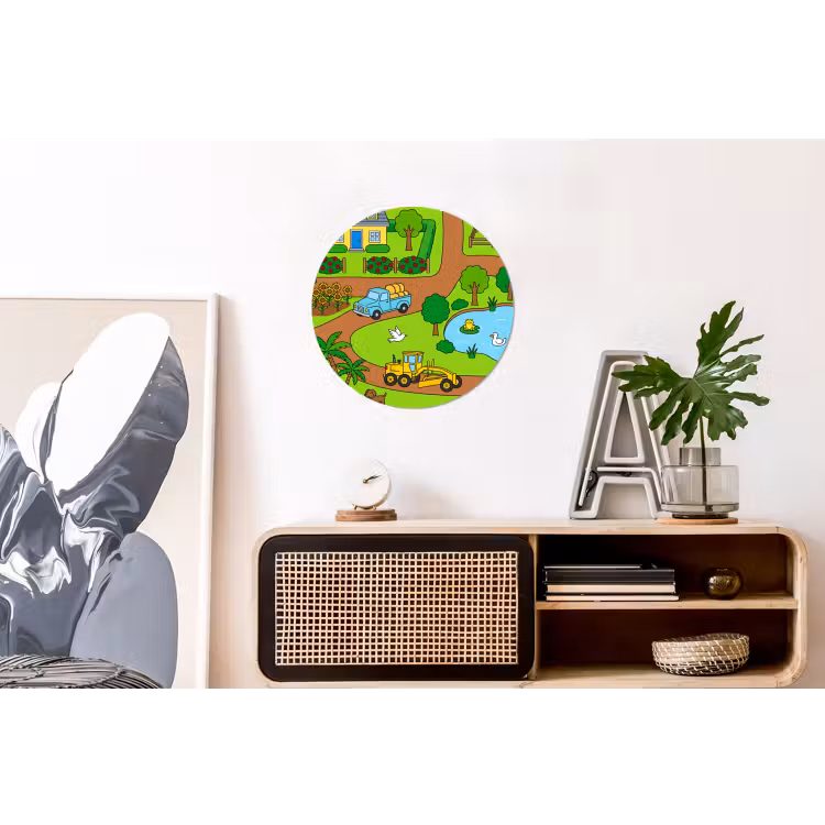 Wandcirkel - Aluminium - Platteland - Dieren - Cartoon — 3