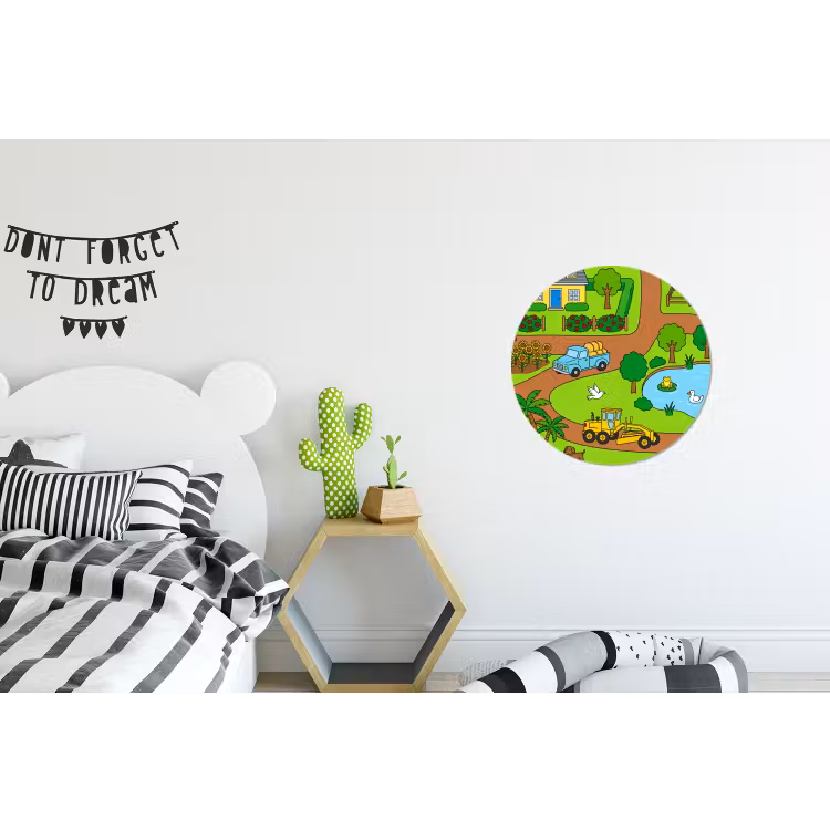 Wandcirkel - Aluminium - Platteland - Dieren - Cartoon — 5